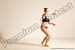 Underwear Martial art Woman White Moving poses Average long colored Dynamic poses Academic